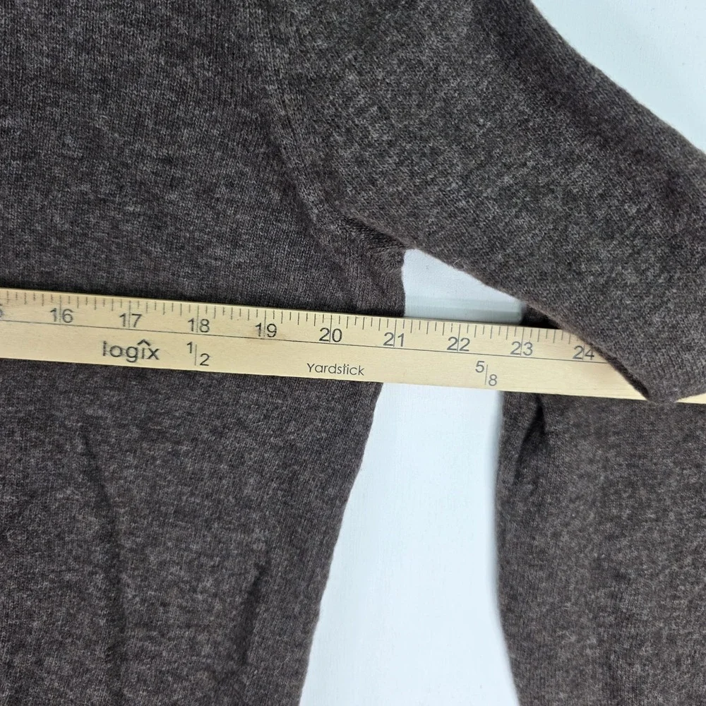 Banana Republic Sweater Mens L Brown Wool Blend Italian Yarn 1/4 Zip Button Read